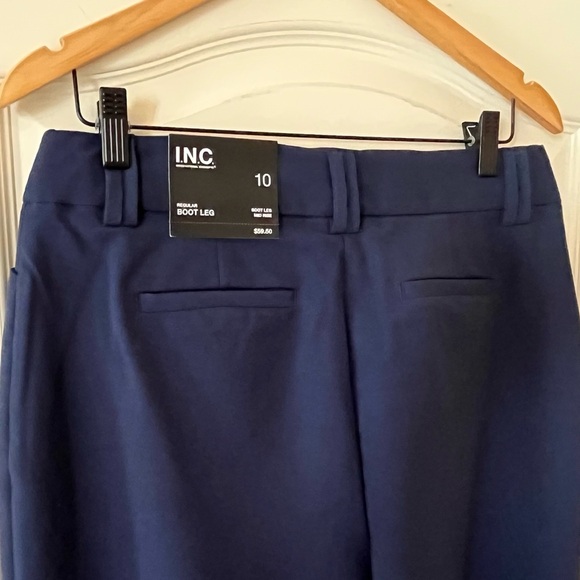INC Navy Boot Leg Mid Rise Pants Trousers Women’s Size 10 - Picture 2 of 15